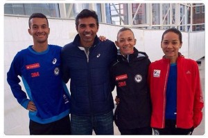 Rafael, Treinador Claudio Castilho, Adriana e Andreia